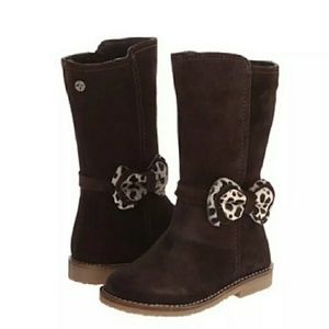 NWT PAZITOS CATS & BOW SUEDE BOOTS SZ 11